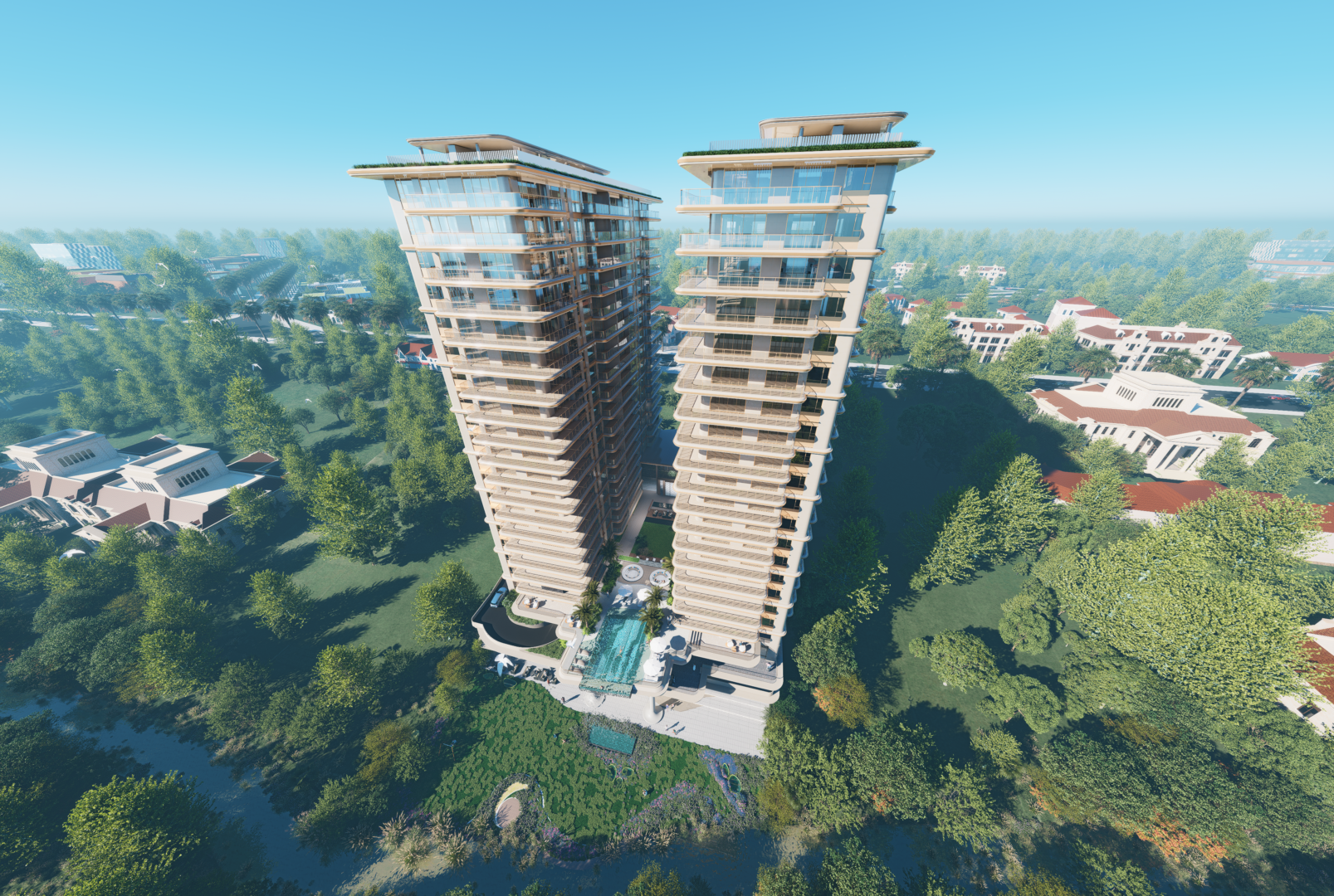 Image of external render of golden hill residences