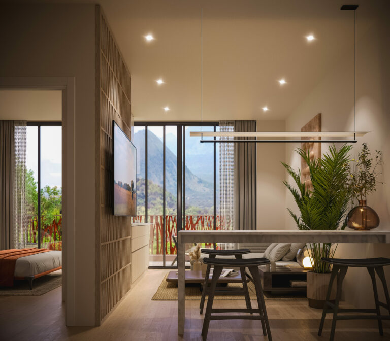 1 bedroom apartment interior at Jabali Towers, Tatu City with private balcony
