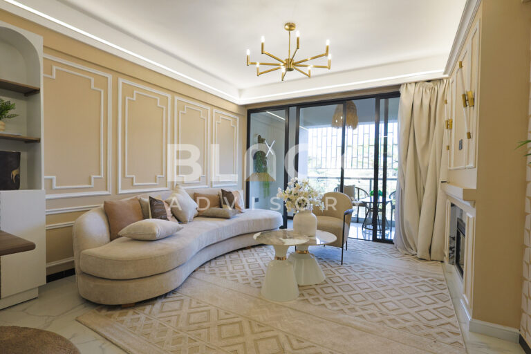 Living room in the two-bedroom show apartment at Super Westbury, Muthithi Road, Westlands