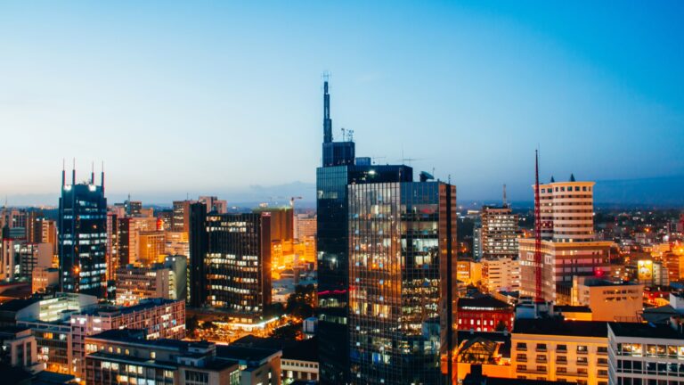 Nairobi skyline at dusk