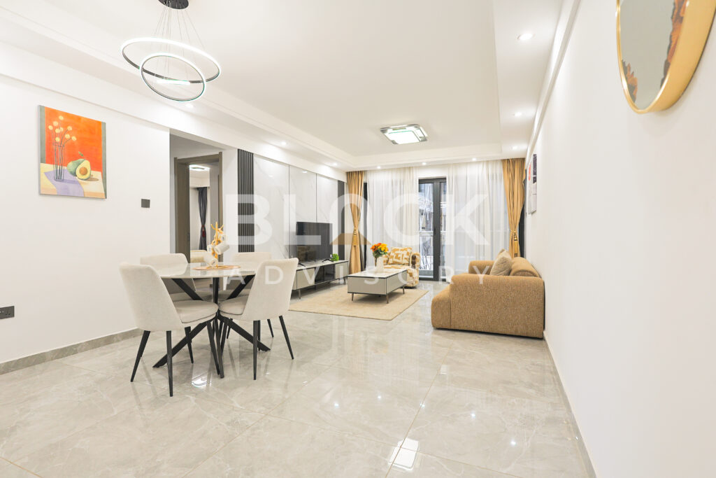 City Oasis Homes show apartment: open-plan dining and living area